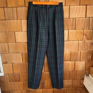 Classiques Entier Dark Green & Navy Plaid Tailored Pants